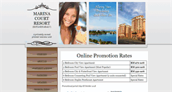 Desktop Screenshot of marinacourtresort.com